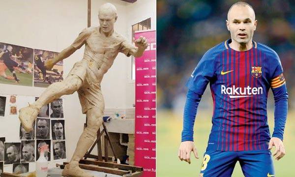 Andres Iniesta grateful for putting pants on his nude statue